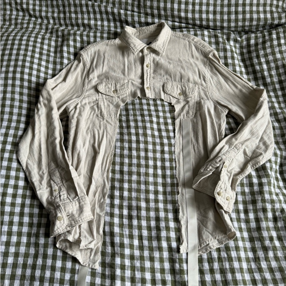 Shrug button up shirt from young designer
